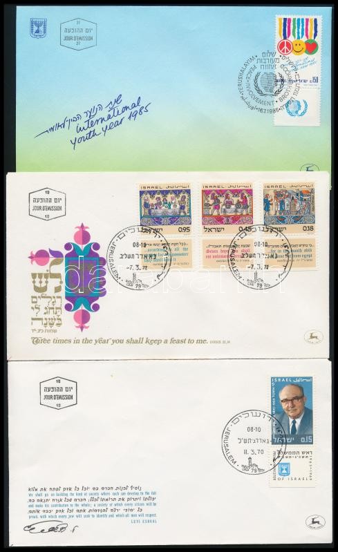 1970-1985 8 db klf tabos FDC, 1970-1985 8 diff. FDC-s with stamps with tab