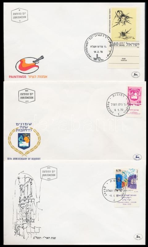 9 different FDC's, 1970-1978 9 klf tabos FDC
