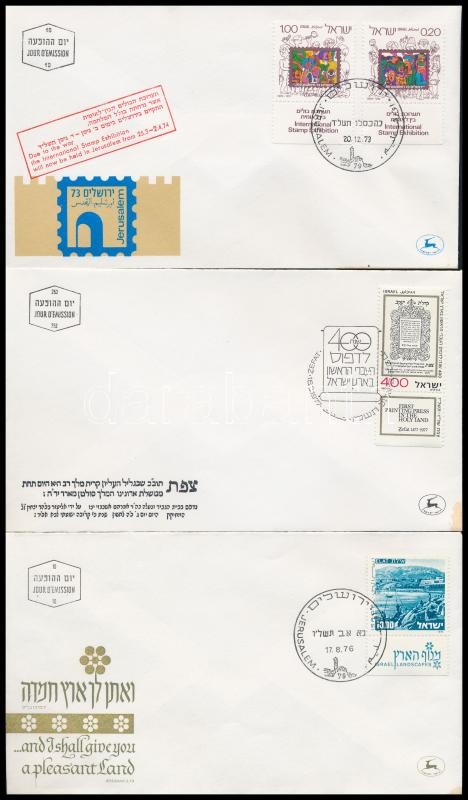 1970-1978 8 diff. FDC-s with stamps with tab, 1970-1978 8 db klf tabos FDC