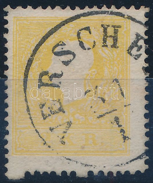 2kr I. light yellow with perforation error below 