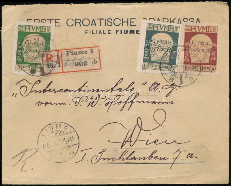 Ajánlott levél Bécsbe, Registered cover to Vienna