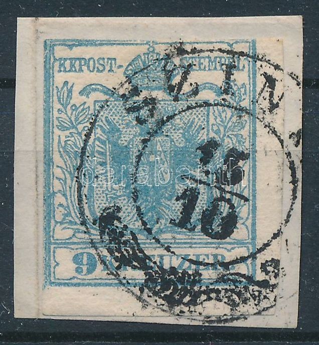 9kr HP I margin print ,,SZIN(YE)", 9kr HP I ívszéli nyomat ,,SZIN(YE)"