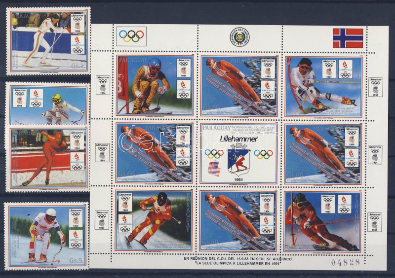 Winter Olympics + mini sheet + coupons, Téli olimpia + kisív + szelvények