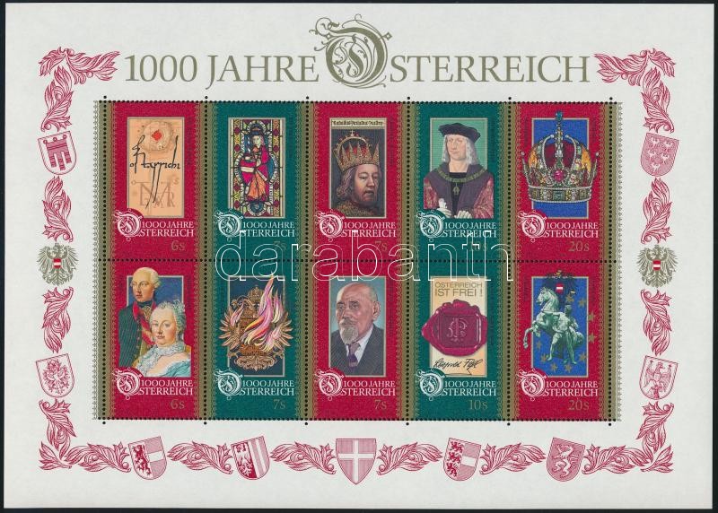 1000th anniversary of Austria block, 1000 éves Ausztria blokk