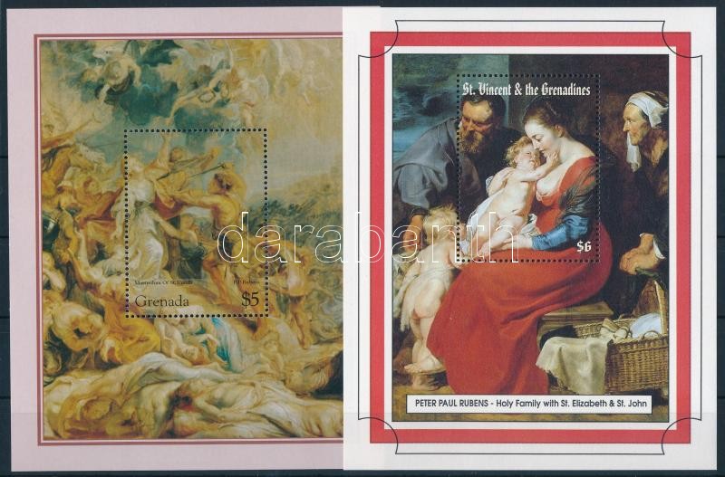 1993-1996  Rubens 2 klf festmény blokk, 1993-1996  Rubens 2 paintings block