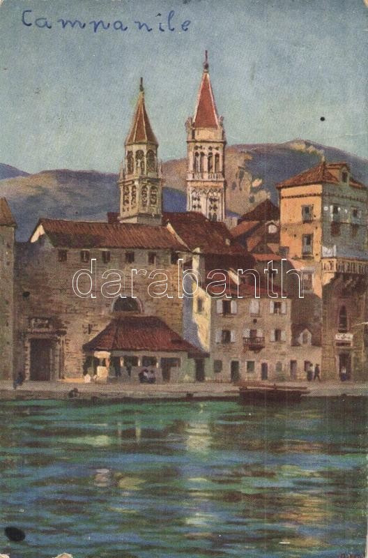 Trogir, Trau; Campanile, alte Stadtmauer / Kampanil i Stari gradski Zid