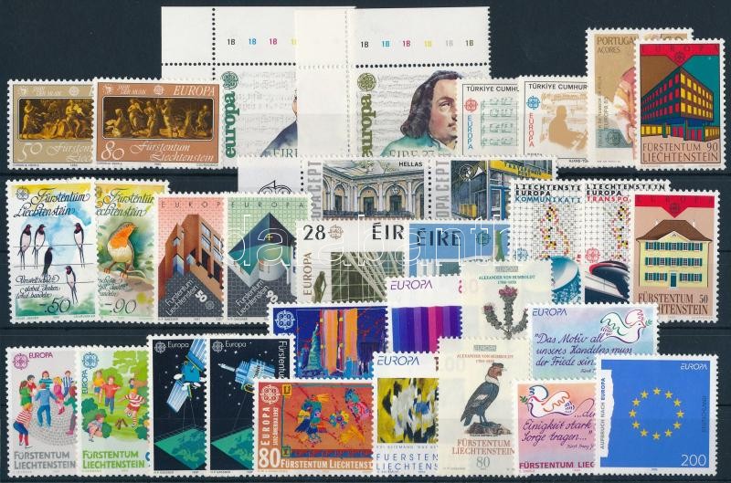 Europa CEPT 1985-1995 15 sets + 2 stamps, Europa CEPT 1985-1995 15 klf sor + 2 klf önálló érték