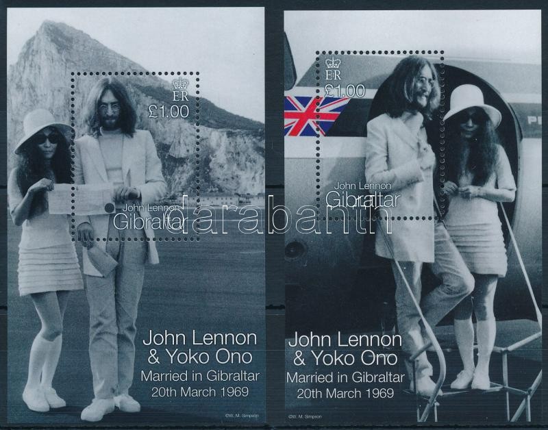 John Lennon és Yoko Ono házasságának 30. évfordulója blokk, John Lennon and Yoko Ono 30th anniversary of wedding block
