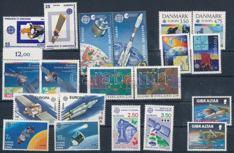 Europa CEPT: Space Research 20 stamps, Europa CEPT: Űrkutatás  20 klf bélyeg, közte párok