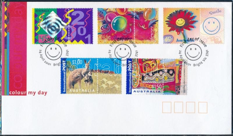 Üdvözlőbélyeg szelvényes sor FDC-n, Greeting stamp unmounted set on FDC