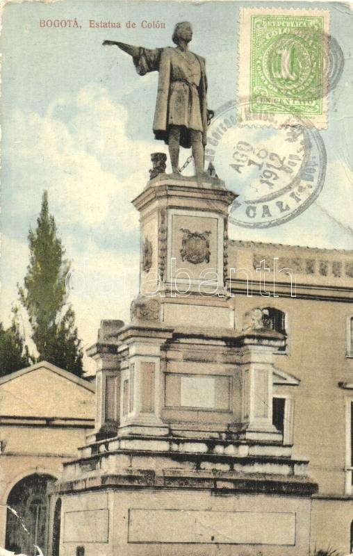 1912 Bogotá, Estatuea de Colón / monument, TCV card