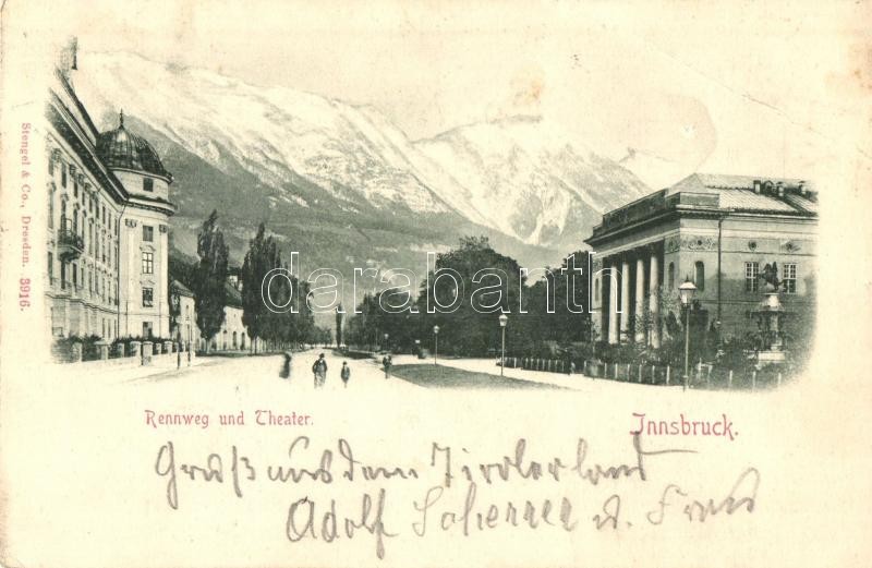 Innsbruck, Rennweg und Theater / street view with theatre