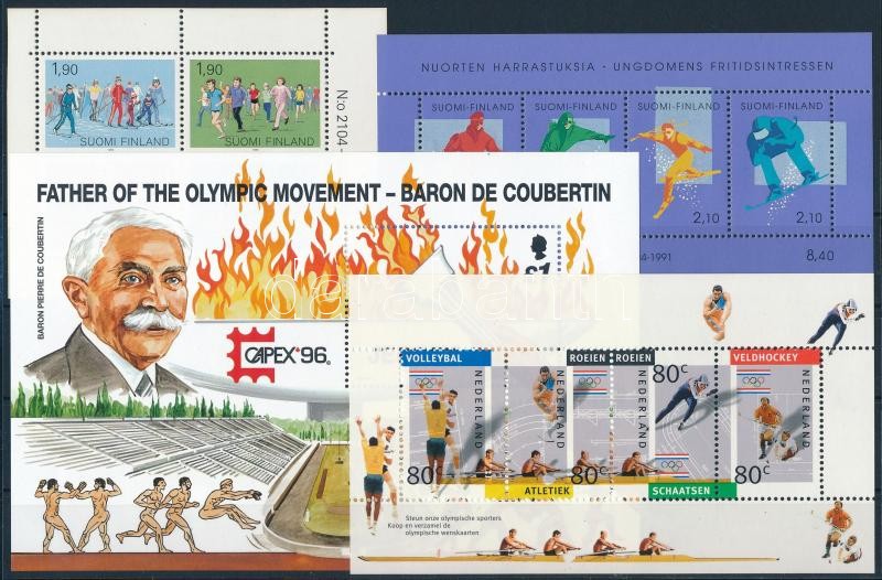 1963-1996 Sport 7 blocks + 1 set, 1963-1996 Sport motívum 7 db klf blokk + 1 sor