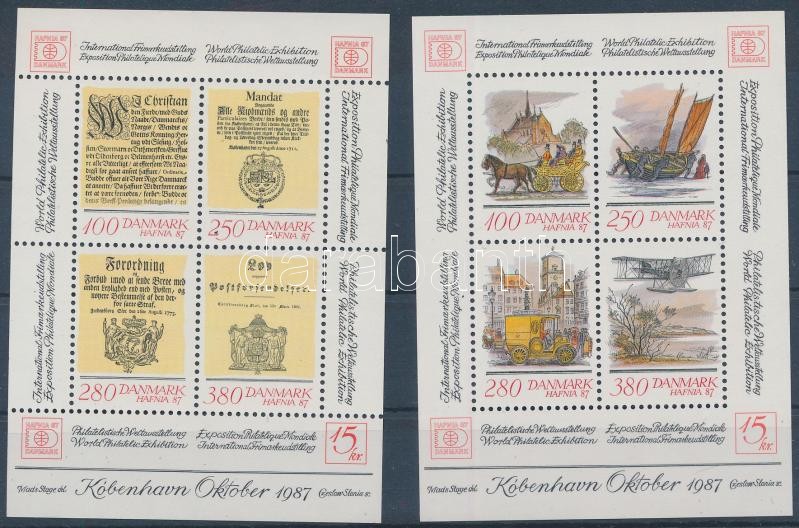 1985-1986 Stamp Exhibition Hafnia blockset, 1985-1986 Hafnia bélyegkiállítás blokksor