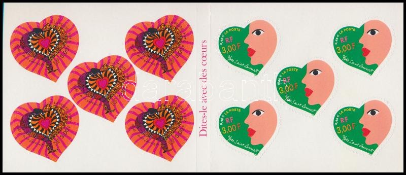 Valentine's Day greeting stamps stamp-booklet, Valentin napi üdvözlőbélyegek bélyegfüzet