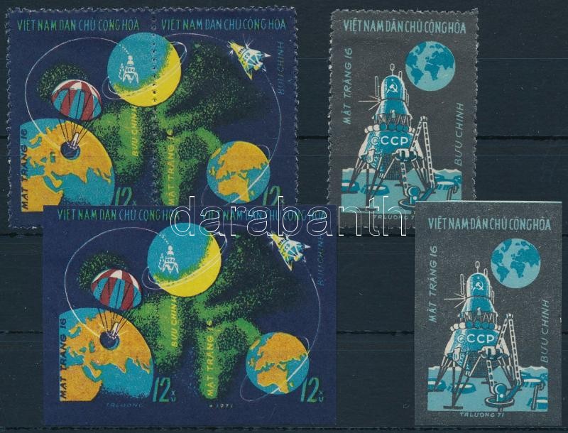 Space Exploration, Luna 16 perforated and imperforated set, Űrkutatás, Luna 16 fogazott és vágott sor