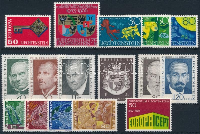 1968-1969 4 db klf sor + 4 bélyeg, 1968-1969 4 diff. sets + 4 stamps