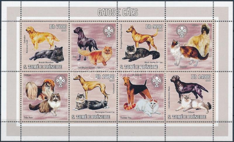 Dogs and cats minisheet, Kutyák és macskák kisív