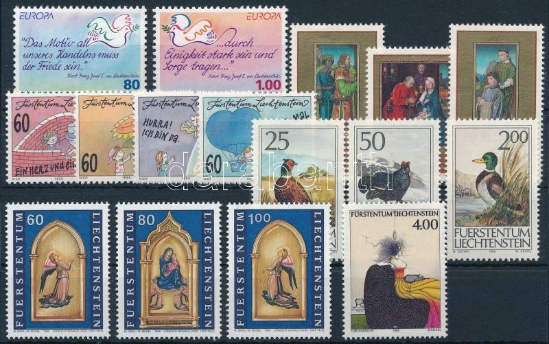 1989-1995 Liechtenstein 5 db klf sor + 1 bélyeg, 1989-1995 Liechtenstein 5 sets + 1 stamp