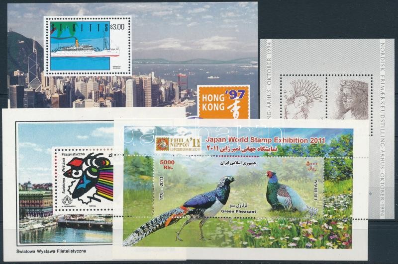 Stamp Exhibition 1986-2011 4 blocks, Bélyegkiállítás motívum 1986-2011 4 klf blokk