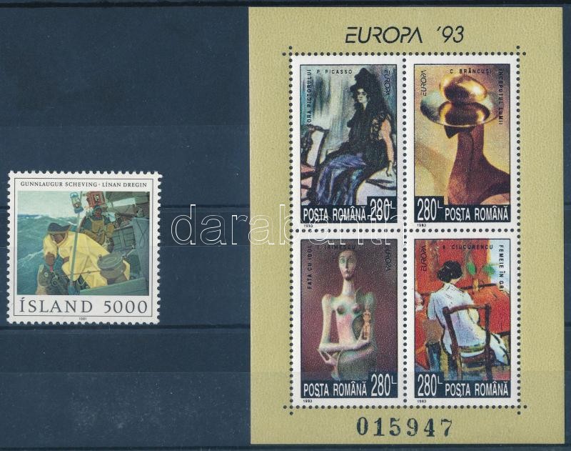 Painting 1981-1993 1 stamp + 1 block, Festmény motívum 1981-1993 1 önálló érték + 1 blokk