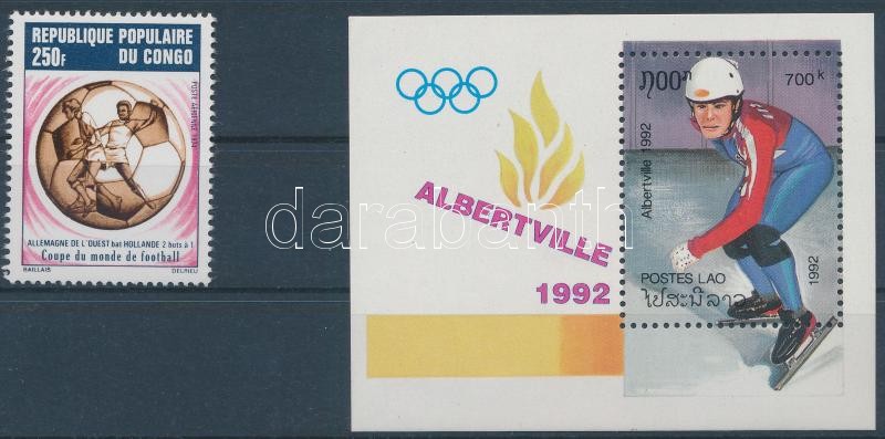 Sport motívum 1974-1992 1 blokk + 1 önálló érték, Sport 1974-1992 1 block + 1 stamp