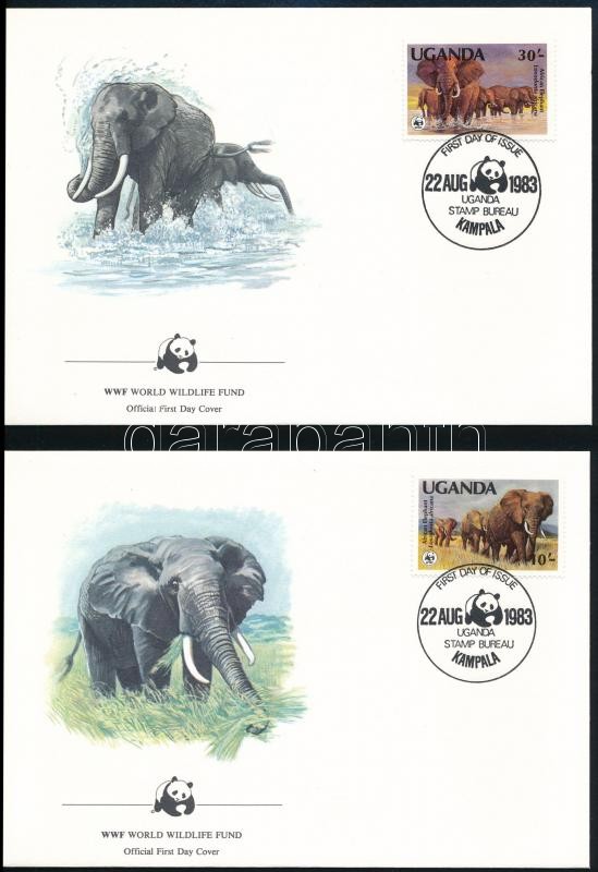 WWF: Afrikai elefánt sor 8 db FDC-n, WWF: African elephant set on 8 FDC