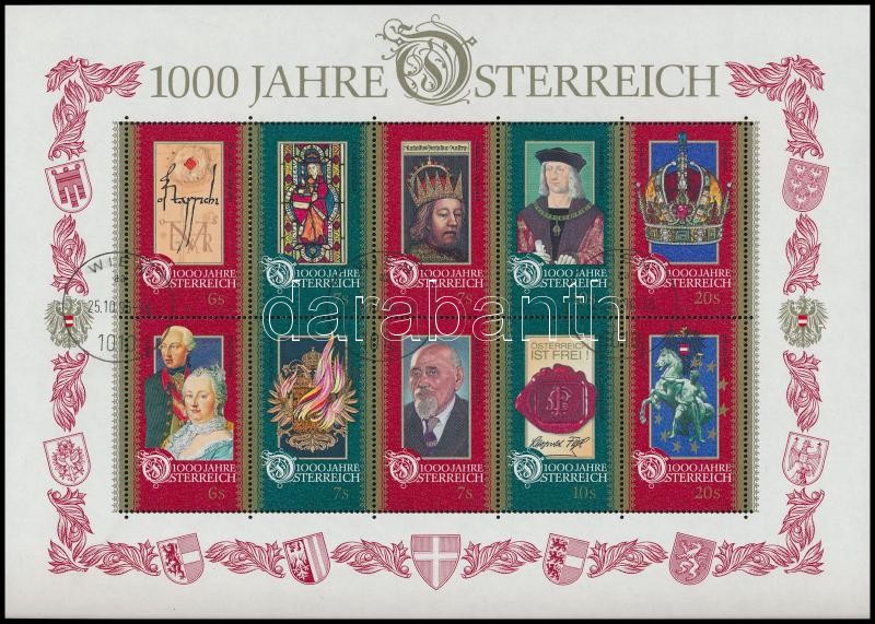 1000th anniversary of Austria block, 1000 éves Ausztria blokk