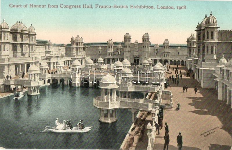 1908 London, Court of Honour from Congress Hall, Franco- British Exhibition