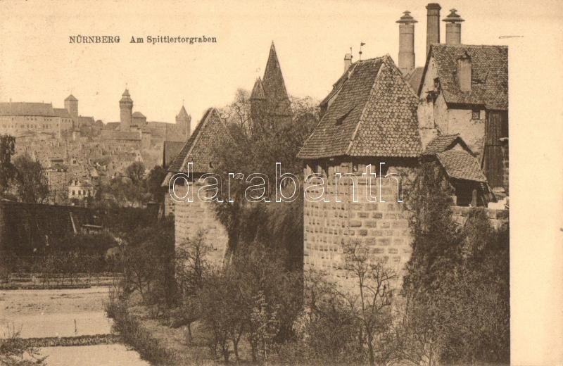 Nürnberg, AM Spittlertorgraben / castle, wall