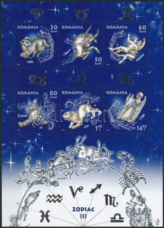 Zodiac signs minisheet set, Horoszkóp kisívsor