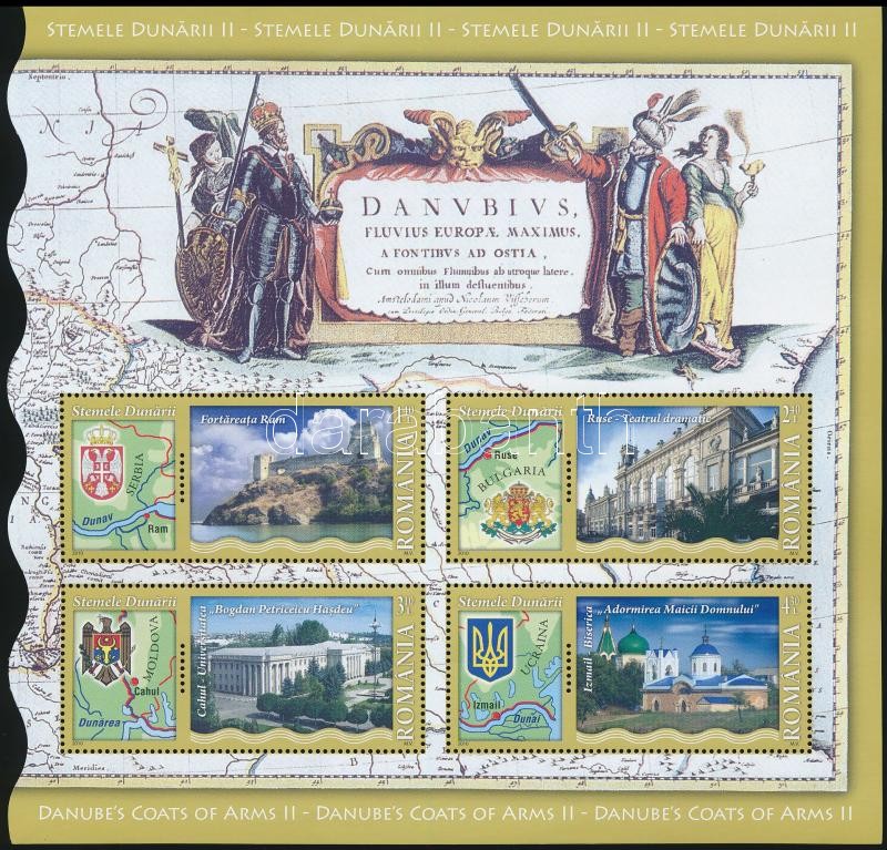 Duna menti országok és címereik blokk, Danube countries and their coats of arms block