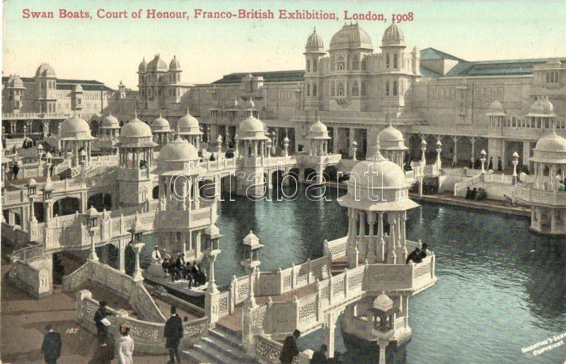 1908 London, Franco-British Exhibition, Swan Boats, Court Honour