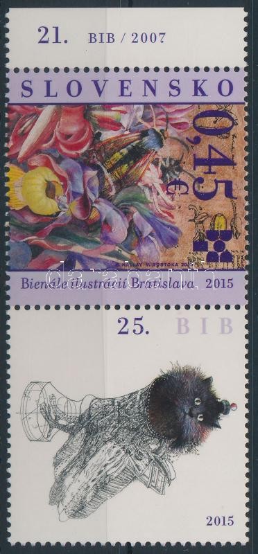 Tale Illustrations margin stamp with coupon, Meseillusztrációk ívszéli szelvényes bélyeg