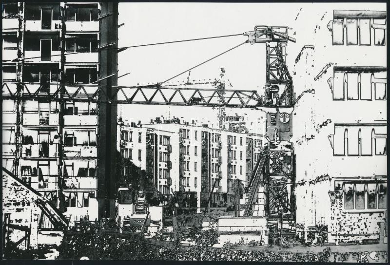 cca 1975 Bordás Ferenc budapesti fotóművész feliratozott, vintage fotóművészeti alkotása, a magyar fotográfia avantgarde korszakából, 16x24 cm