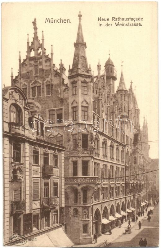 München, Munich; Neue Rathausfacade in der Weinstrasse / town hall