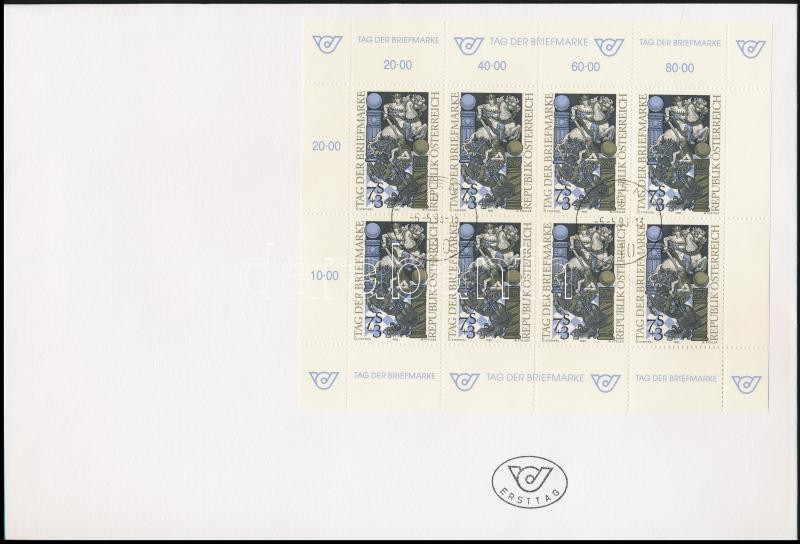 Stamp Day mini sheet FDC, Bélyegnap kisív FDC-n
