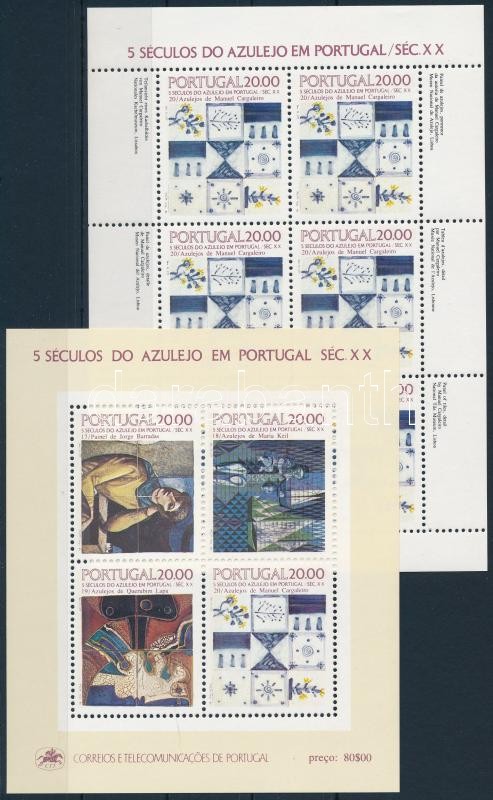 Azulejos minisheet + block, 500 éves portugáliai Azulejos kisív + blokk