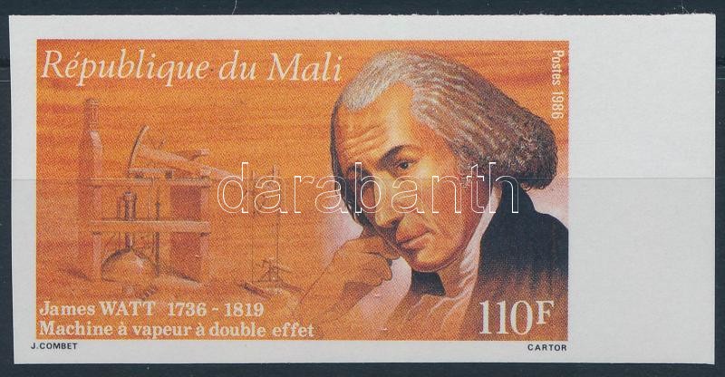 J. Watt imperforate margin stamp, J. Watt vágott ívszéli bélyeg