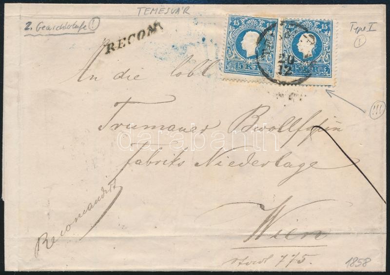 Registered 2nd weight class cover with 2 x 15kr I, one with St. Andrews cross part, damaged 10kr on the backside 