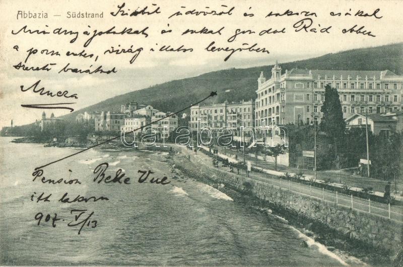 1907 Abbazia, Südstrand, Hotel Quisisana, A. Dietrich