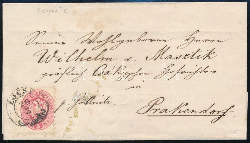 ca. 1864 5kr levélen 