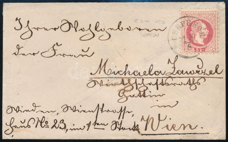 ~1869 5kr on cover 