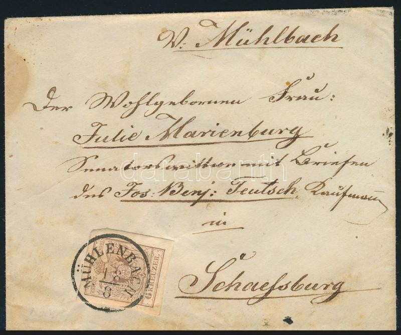 ~1855 6kr on cover 