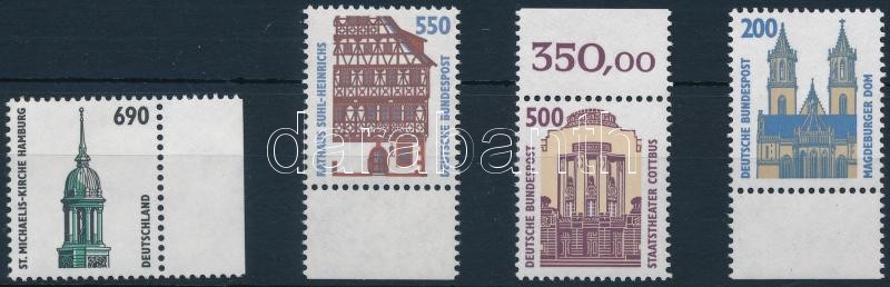 1993-1996 Building stamp 4 diff. stamps, 1993-1996 Látnivalók, épület 4 kül. bélyeg