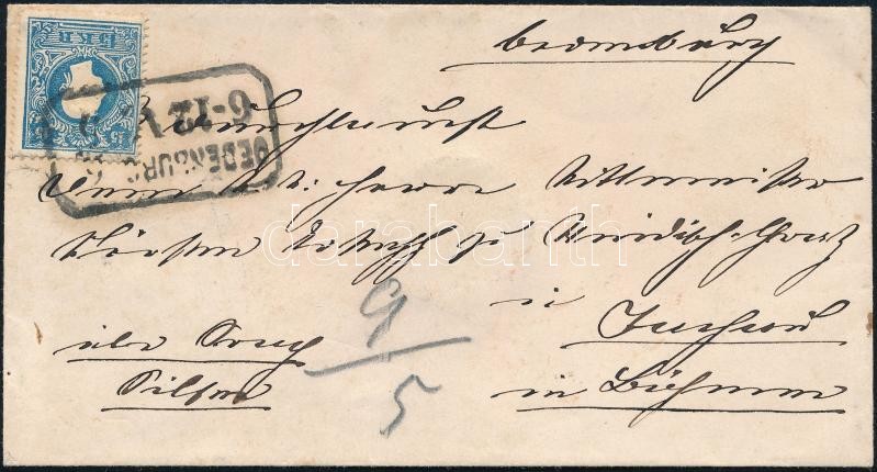~1860 15kr II. levélen 
