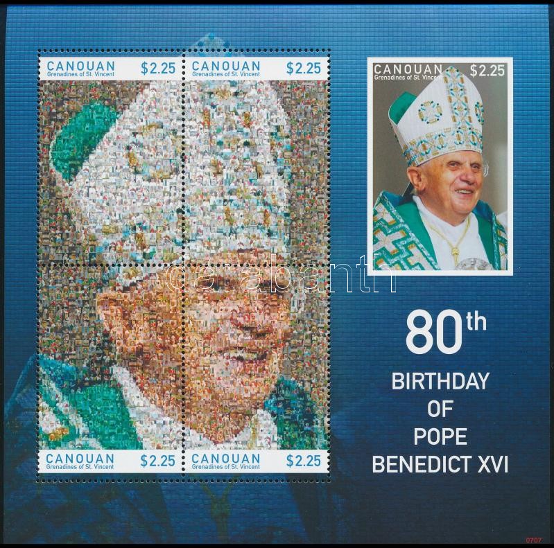 XVI. Benedek pápa kisív, Pope Benedict XVI minisheet