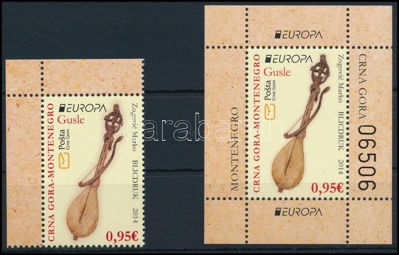 Instrument stamp + block, Hangszer bélyeg + blokk