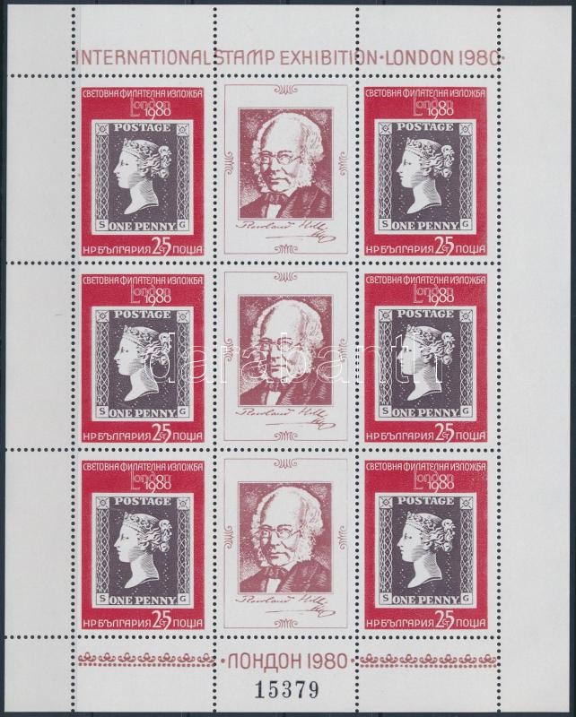 Nemzetközi bélyegkiállítás, London kisív, Internationale stamp exhibition minisheet