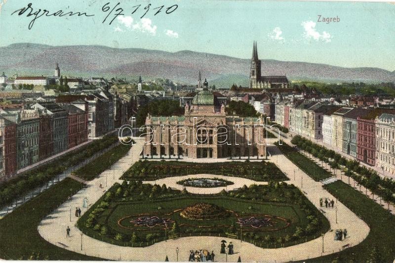 Zágráb, Agram, Zagreb; Trg Franje Josipa / Franz Josefs Platz / Ferenc József tér / Franz Joseph square